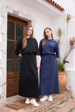 AS SS26 oversize loose T-shirt dress + V neck T-shirt + skirt set casual style woman clothes