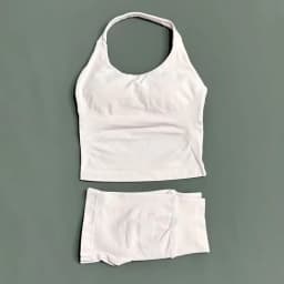 2 Pcs HISTELLO Halter Top Strappy Bra Shorts Set Women Yoga Workout Clothes Seamless Vest Hip-Lifting Sports Leggings Gym Suit
