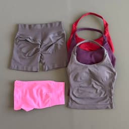 2 Pcs HISTELLO Halter Top Strappy Bra Shorts Set Women Yoga Workout Clothes Seamless Vest Hip-Lifting Sports Leggings Gym Suit