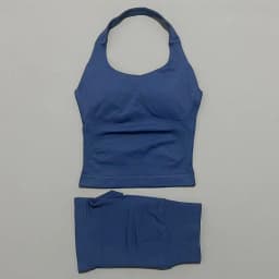 2 Pcs HISTELLO Halter Top Strappy Bra Shorts Set Women Yoga Workout Clothes Seamless Vest Hip-Lifting Sports Leggings Gym Suit