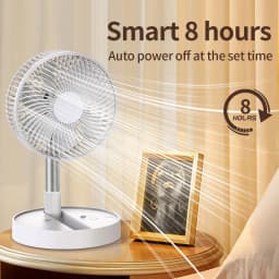 USB Foldable Portable Fan with 8inch 4 Speeds & Timing, Battery Operated Mini Floor Fan for Bedroom, Indoor or Outdoor,Table Fan