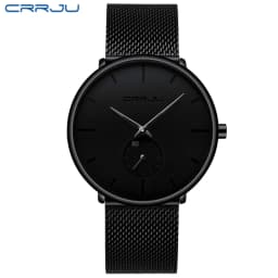 Men Watch CRRJU Watch Women Quartz Dress Watch for Men Dress Watches Fashion Unisex Ultra Thin Wristwatch Relojes Para Hombre