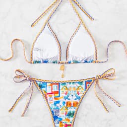"2026 New Triangle Bikini Set - Floral Print Push Up Swimsuit & Brazilian Bottoms"