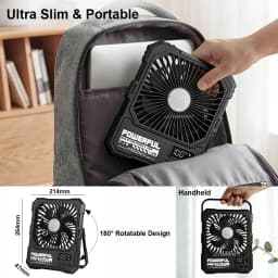 20000mAh Camping Fan Portable Ceiling Fans Foldable Desk Fan Tent Air Circulator Cooler Rechargeable Electric Fan with LED Light