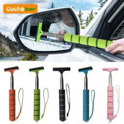 Car Rearview Mirror Wiper Cleaning Tool Auto Glass Mist Cleaner Scraper Car Accessories Handle Telescopic Window Cleaning Brush