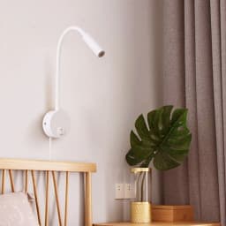 LED Flexible Hose Wall Lamp 1W 3W Book Reading Study Bedside Light Hotel Headboard Flexible Gooseneck Mini Spotlight With Switch