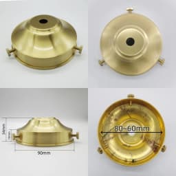 Brass Desk Lampshade Claw Polishing Lamp Base with 3 Holes Screws Ceiling Plate Customizable Processing of Copper Accessories