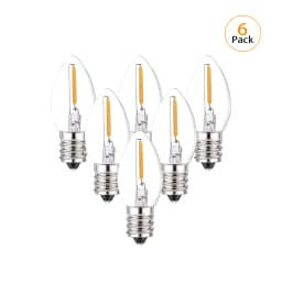 Genixgreen C7 LED Night Light Bulb 0.5W Dimmable E12 E14 Base Warm White 2700K Chandelier Salt Lamp Replacement Mini Candle Bulb
