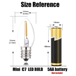 Genixgreen C7 LED Night Light Bulb 0.5W Dimmable E12 E14 Base Warm White 2700K Chandelier Salt Lamp Replacement Mini Candle Bulb