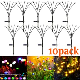 10pack Garden Lights Solar Outdoor New Upgraded Leaf Design Solar Lights for Outside Garden Solar Garden Lights Outdoor