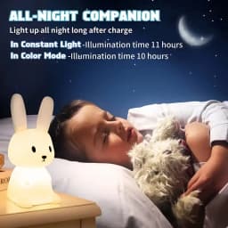 LED Night Light Silicone Rabbit Touch Sensor Lamp Cute Animal Light Bedroom Decor Gift For Kid Baby Child Table Lamp Home Decor