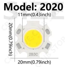 20pcs A Lot High Power LED COB Light Bulb 250mA Size 20MM 3W 5W 7W 10W LED Source Chip Light Lamp SpotLight Downlight Lamps DIY