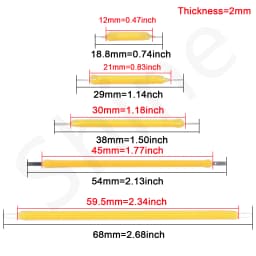10pcs COB LED Filament Edison Bulb Lamp Parts 18.8mm 29mm 38mm 54mm 68mm DC 3V 12V 57V 80V Incandescent Light Diodes Accessories