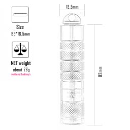 EDC LED Lantern Keychain Flashlight Powerful Magnetic Tail Torch Outdoor Camping Light Lamp Tent Flash Lighting Silver Fox