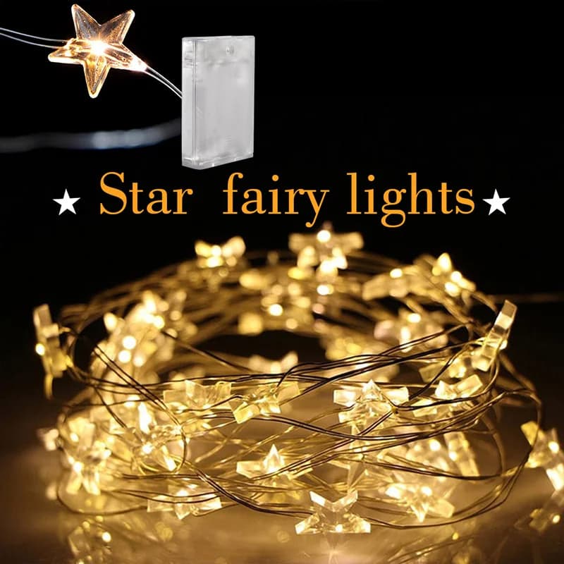 6M Star Fairy Lights Mini LED String Garland Decoration For Bedroom Garden Curtain Battery 3XAA Outdoor Wedding Party Lighting
