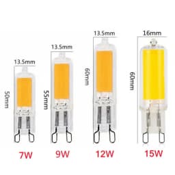 Super Bright G9 LED Light Bulb 7W 9W 12W 15W AC DC 12V 220V Glass Lamp Constant Power Light LED Lighting G9 COB Bulbs