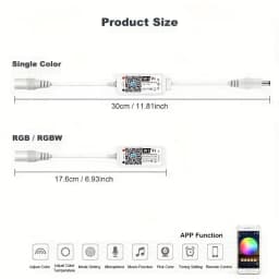 Wifi RGBW RGB Controller Magic Home APP Work with Alexa Google Home for DC12-24V Single Color RGB LED Strip Light Voice Dimmer