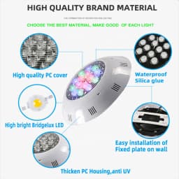 18/24/36/45W Swimming Pool Light with Remote Controller RGB Multi Color Outdoor LED Underwater AC12V IP68 Waterproof Lamp