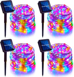 4Pack 400 LED Solar Light Outdoor Lamp String Lights For Holiday Christmas Party Waterproof Fairy Lights Garden Garland Copper