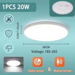 Radar Ceiling Lights Led Motion Sensor Light 220V Bathroom Induction Lamp for Porch Hallways Corridor Balcony Smart Ceiling Lamp