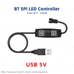 DC / USB Bluetooth SPI LED Music Controller 5V 12V 24V 2048 Pixel Smart APP Dimmer RF Remote for WS2812 WS2811 Magic Light Strip