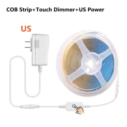 12V COB LED Strip Set 1M 2M 3M 4M 5M 320 Chips/M 3000K 4000K 6000K Dimmable Kitchen Room Light Tape + Power Adapter Touch Switch