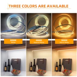 12V COB LED Strip Set 1M 2M 3M 4M 5M 320 Chips/M 3000K 4000K 6000K Dimmable Kitchen Room Light Tape + Power Adapter Touch Switch