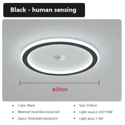 Modern LED Ceiling Light Chandelier Smart Ceiling Lamp with Motion Sensor for Stair Corridor Hallway Entrance Lighting Fixture