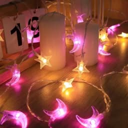 1PC 1.5M/3M/4.5M Star and Moon Light String, Powered by AA Batteries (Excl), Used for Bedroom, Living Room and Party Decoration