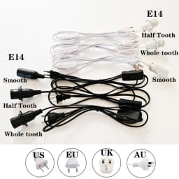 E14 Lamp Holder 1.8m EU/US/AU/UK Plug Power Cord Lamp Base Socket LED Pendant Light Head With 303 Switch Extent Cable