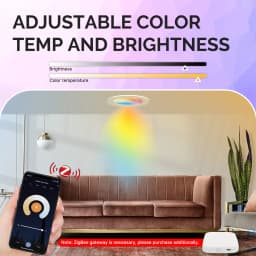 MOES ZigBee Downlight Tuya Ultra Thin Tube Lamp Spot Lamp 6W RGB Change Warm Cool Light Work with Alexa Google Home Smart Life