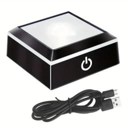 Touch LED Light Base Colorful 3D Crystal Glass Art Crystal Display Lamp Base Stand for Room laser Decorate lamp holder