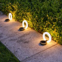 1/4 Pack Solar Outdoor Lights, LED Waterproof Atmosphere Light, Warm White Lamp, for Garden Fence Buried Lawn Porch Walkway Deco