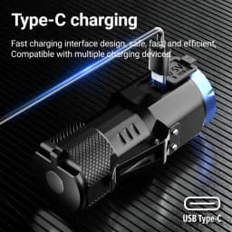6500k 8x P35 Led High Bright Mini Palm Small Flashlight USB Charging COB Side Light Magnet Hiking Camping Home Work Repai Torch