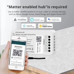 Zemismart Matter Over WiFi RGBCW CCT Led Strip Light Driver Smart Controller Work with Homekit Smartthings Google Home Alexa HA