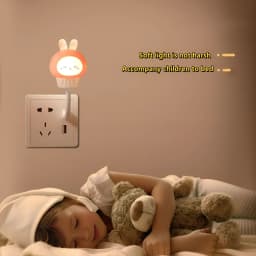 GGbingo Night Light USB/Remote Control LED Cute Cartoon Night Lamp Bear Kitten Light for Kid Bedroom Decor Bedside Lamp