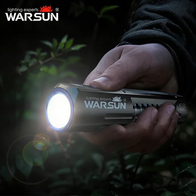 WARSUN Outdoor 2000 Lm Emergency Small Portable Tactical Type C Rechargeable Torch COB LED Flashlight with Magnet