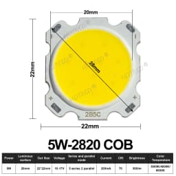 10-50pcs COB LED 3W 5W 7W 10W 12W 15W 18W 30W 36W Neutral Cold Warm White 13mm 20mm 28mm 1919 Chips Lamp SpotLight Downlight DIY
