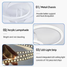 Modern LED Chandelier Home Lighting Ring Ceiling Mount Chandelier Living Room Bedroom Lighting Lustre Ceiling Pendant Lamp
