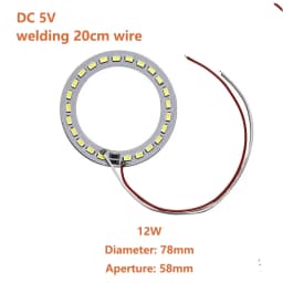 DC 5V LED Light Beads Bulb Light Source SMD 2835 Ring Board LED Chip 10W 12W with SM Female Line White/ Warm Light