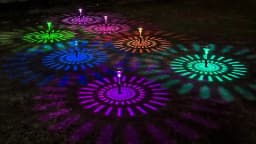 Solar Pathway Lights Outdoor Solar Yard Lamp RGB Color Changing/Warm White IP67 Waterproof LED Solar Lights for Garden Path