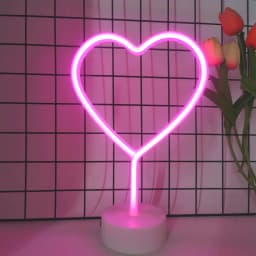 Heart shaped neon light, battery or USB powered, gift bedroom, living room decoration, wedding anniversary supplies, proposal