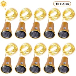 10/20LEDs Solar Wine Bottle String Light Solar Copper Wire Fairy Lights Cork Shape Christmas Lamp For Wedding Party Garden Decor