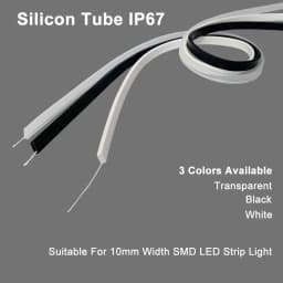 1-5m Black White Transparent Silicon Tube IP67 Waterproof For 10mm PCB Width SMD 5050 3528 WS2811 WS2812B Led Strip Light