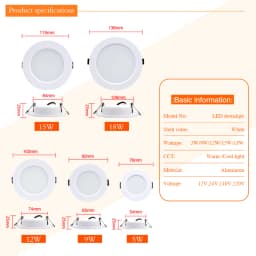 LED Downlight AC110V 220V 5W 9W 12W 15W 18W Led Spot Light DC12V 24V Waterproof LED Decoration Ceiling Lamp Indoor Panel Light