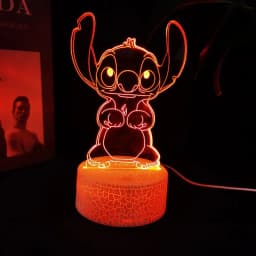 Ange & stitch 3D night light with colour changing acrylic rgb led gadget light for kids room decoration, gift for boys and girls