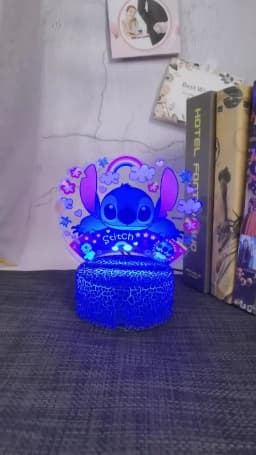 Ange & stitch 3D night light with colour changing acrylic rgb led gadget light for kids room decoration, gift for boys and girls