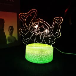 Ange & stitch 3D night light with colour changing acrylic rgb led gadget light for kids room decoration, gift for boys and girls