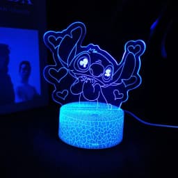 Ange & stitch 3D night light with colour changing acrylic rgb led gadget light for kids room decoration, gift for boys and girls