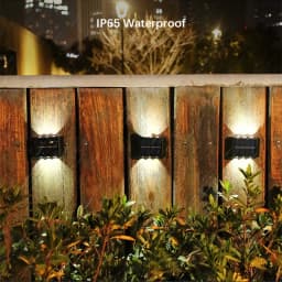 Solar LED Light Outdoor Waterproof Wall Lamp Dusk to Dawn Fence Lighting for Summer Garden Yard Porch Walkway Camping Home Dec